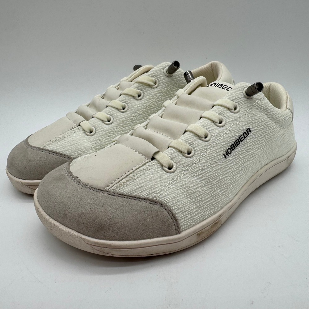 Hobibear Barefoot Shoes Men 7.5 Women 9 Minimalist Wide Toe Box Sneakers Cream